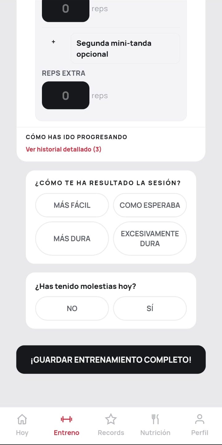 Final de una sesión en Spartan Trainer: cómo ha resultado el entrenamiento y si ha habido molestias